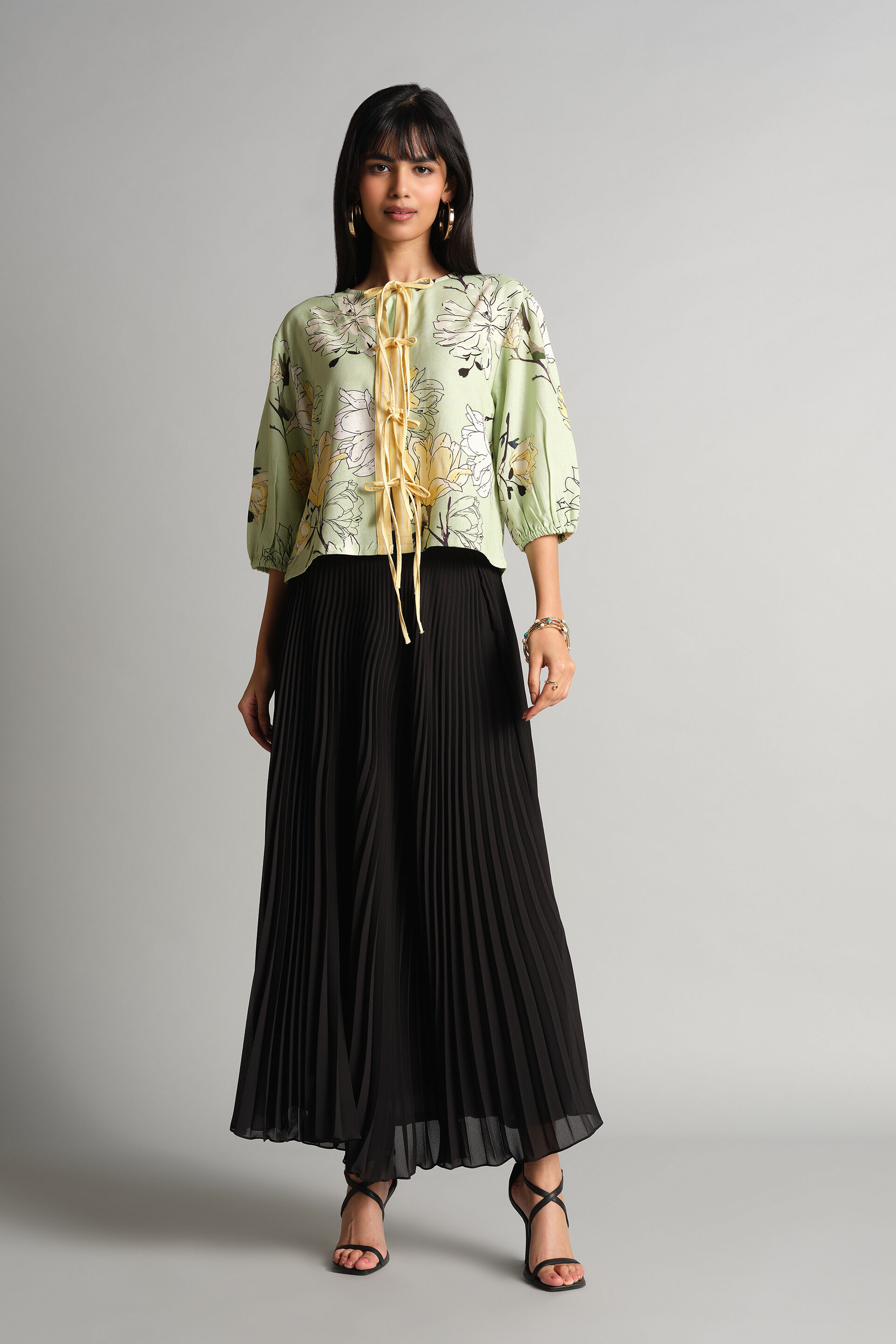 Summer Flowers Top, Mint, image 3